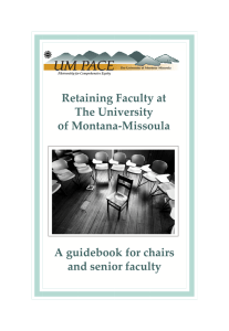Retaining Faculty at The University of Montana-Missoula A guidebook for chairs