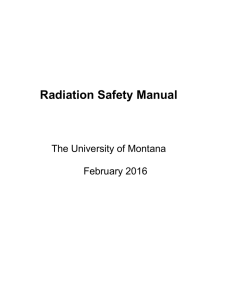 Radiation Safety Manual The University of Montana February 2016