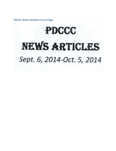 PDCCC News Articles Cover Page