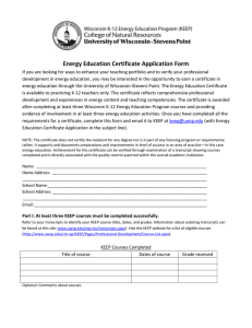 Energy Education Certificate Application Form