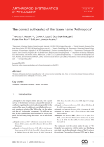 The correct authorship of the taxon name ‘Arthropoda’ Thomas A. Hegna
