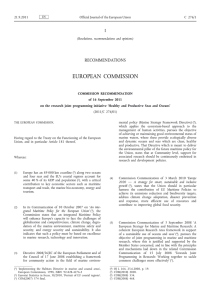 EUROPEAN  COMMISSION I RECOMMENDATIONS