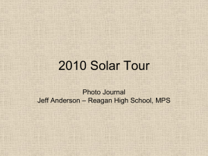 2010 Solar Tour Photo Journal – Reagan High School, MPS Jeff Anderson
