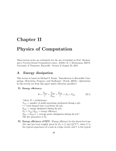 Chapter II Physics of Computation