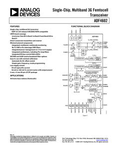 Single-Chip, Multiband 3G Femtocell Transceiver ADF4602