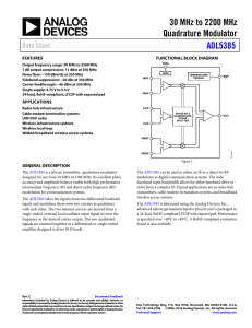 30 MHz to 2200 MHz Quadrature Modulator ADL5385 Data Sheet