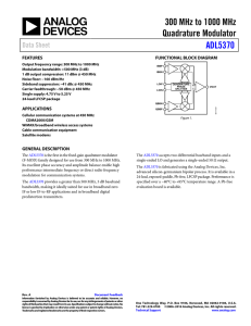 300 MHz to 1000 MHz Quadrature Modulator ADL5370 Data Sheet