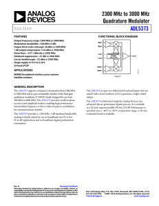 2300 MHz to 3000 MHz Quadrature Modulator ADL5373 Data Sheet