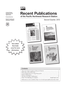 Recent Publications of the Pacific Northwest Research Station Second Quarter, 2012