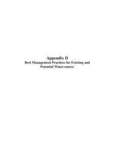 Appendix D Best Management Practices for Existing and Potential Water-source