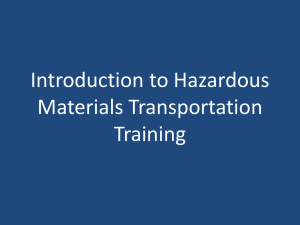 Introduction to Hazardous Materials Transportation Training