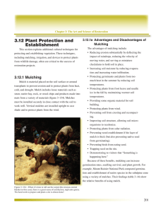 3.12	Plant	Protection	and Establishment 3.12.1a  Advantages and Disadvantages of Mulching