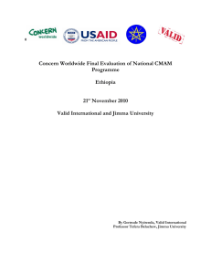 Concern Worldwide Final Evaluation of National CMAM Programme Ethiopia
