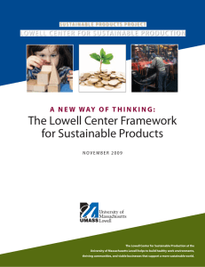 The Lowell Center Framework for Sustainable Products