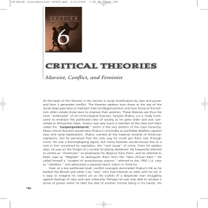 6 CRITICAL THEORIES Marxist, Conflict, and Feminist
