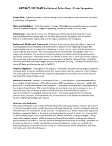 ABSTRACT: 2013 ELATE Institutional Action Project Poster Symposium  Project Title: