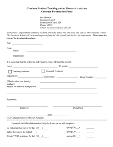 Graduate Student Teaching and/or Research Assistant Contract Termination Form