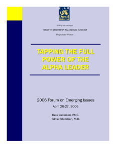 TAPPING THE FULL POWER OF THE ALPHA LEADER