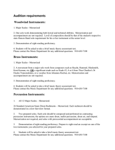 Audition requirements Woodwind Instruments:
