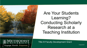 Are Your Students Learning? Conducting Scholarly Research at a