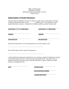 Authorization of Grade Disclosure
