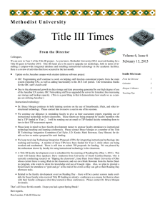 Title III Times Volume 6, Issue 6 February 15, 2013
