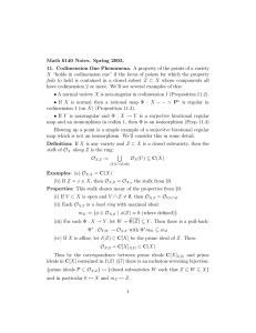 Math 6140 Notes. Spring 2003. 11. Codimension One Phenomena. is regular in