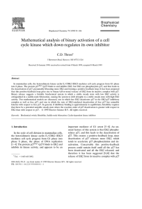 Mathematical analysis of binary activation of a cell