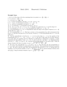 Math 1210-1 Homework 1 Solutions Straight Lines