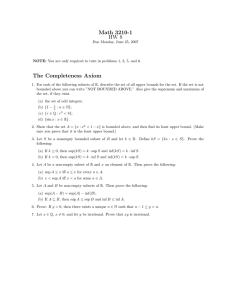 Math 3210-1 HW 8 The Completeness Axiom