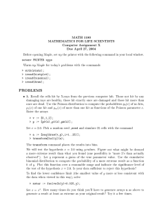 MATH 1180 MATHEMATICS FOR LIFE SCIENTISTS Computer Assignment X Due April 27, 2004