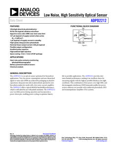 Low Noise, High Sensitivity Optical Sensor ADPD2212 Data Sheet FEATURES