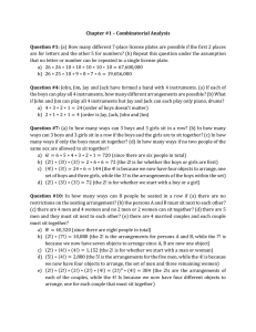 Chapter #1 – Combinatorial Analysis Question #1: