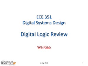 Digital Logic Review ECE 351 Digital Systems Design Wei Gao