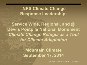 NPS Climate Change Response Leadership:  Service Wide, Regional, and @