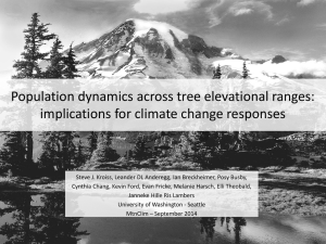 Population dynamics across tree elevational ranges: implications for climate change responses