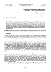 Stakeholder Perceptions of the Determinants of Mediterranean Journal of Social Sciences