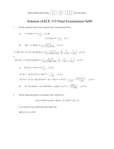 Solution of ECE 315 Final Examination Su09 [ ] ( )