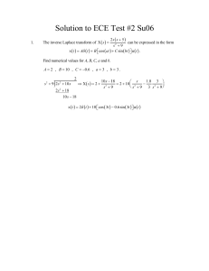 Solution to ECE Test #2 Su06 ) ( ( )