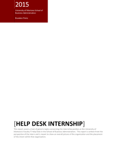 2015 [ ] HELP DESK INTERNSHIP