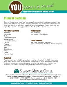 Clinical Dietitian Opportunities at Shannnon Medical Center Employee Benefits