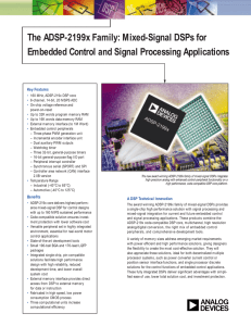 The ADSP-2199x Family: Mixed-Signal DSPs for Key Features