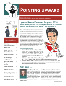 Pointing upward Upward Bound Summer Program 2016
