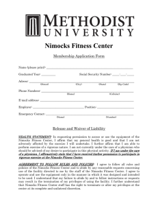 Nimocks Fitness Center  Membership Application Form