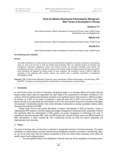 Small and Medium Businesses Informatization Managment: Mediterranean Journal of Social Sciences