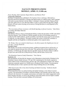 FACULTY PRESENTATIONS MONDAY, APRIL 13, 11:00 a.m.