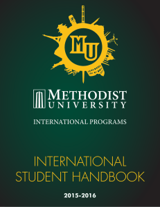 INTERNATIONAL STUDENT HANDBOOK INTERNATIONAL PROGRAMS 2015-2016