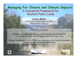 Managing For Climate and Climate Impacts A Conceptual Framework for Connie Millar