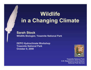 Wildlife in a Changing Climate Sarah Stock