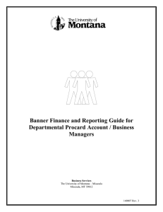 Banner Finance and Reporting Guide for Departmental Procard Account / Business Managers
